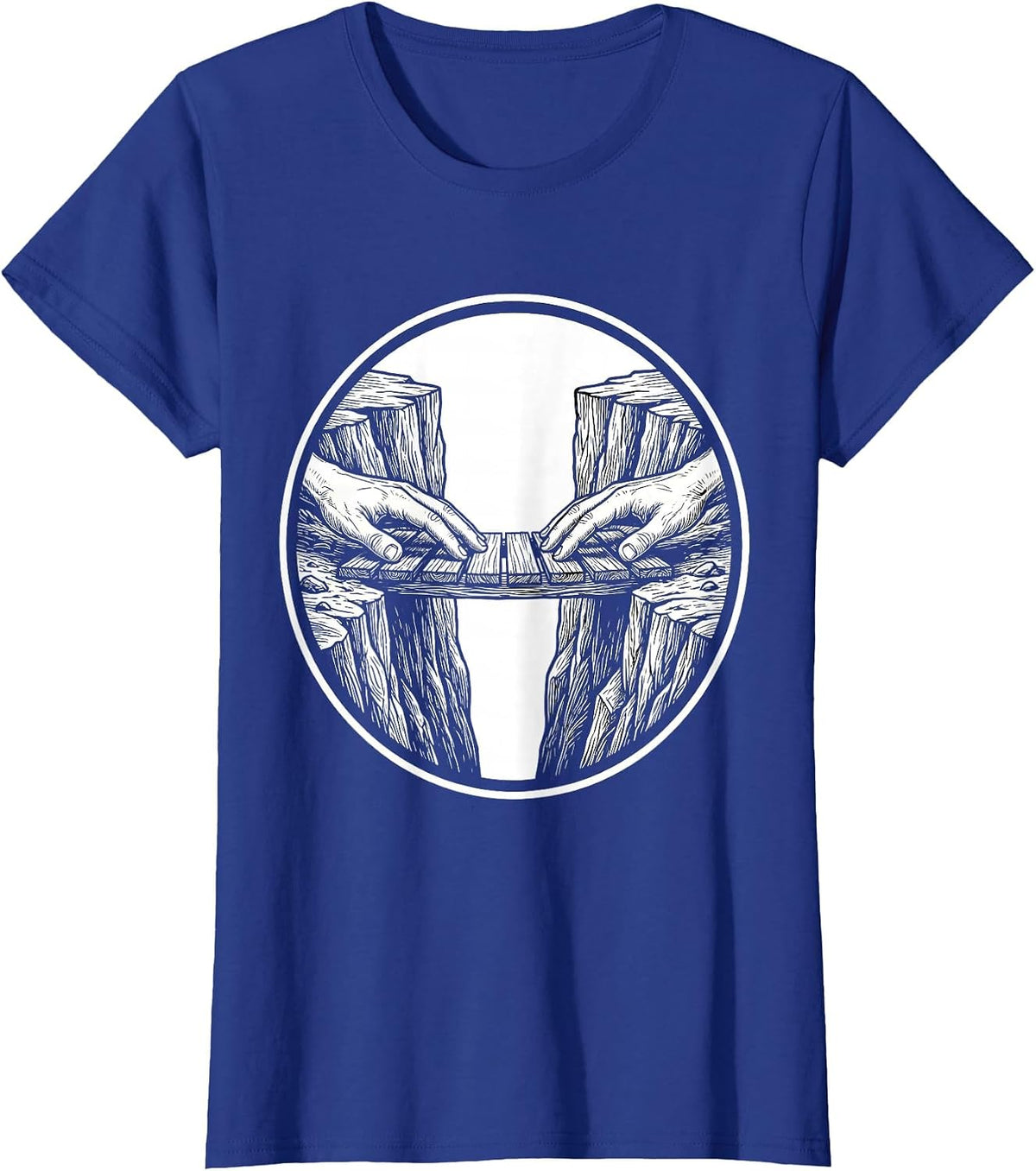 Women's Suicide Prevention Awareness Bridge Builder Graphic T-Shirt - Royal Blue