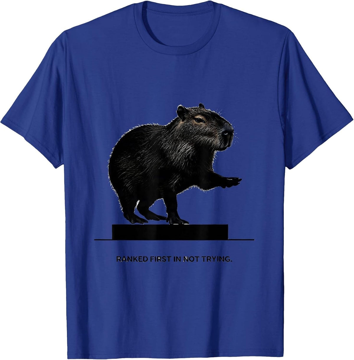 Ranked First In Not Trying Funny Capybara Animal Meme Humor T-Shirt - Royal Blue