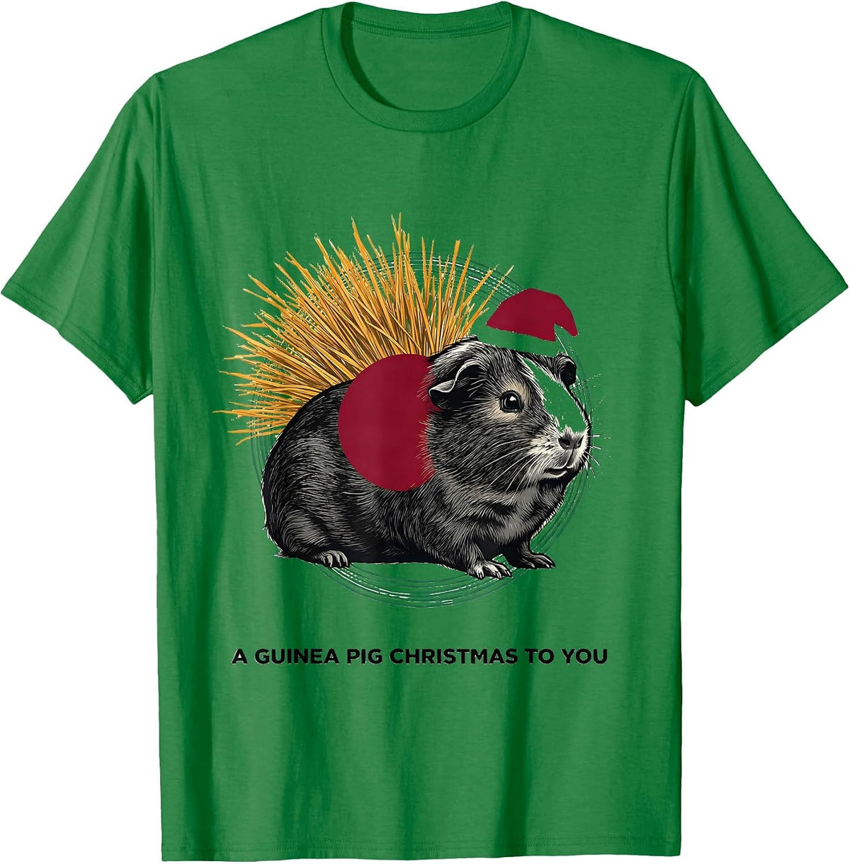 Men's A Guinea Pig Christmas To You Whimsical Guinea Pig Lover T-Shirt - Kelly Green