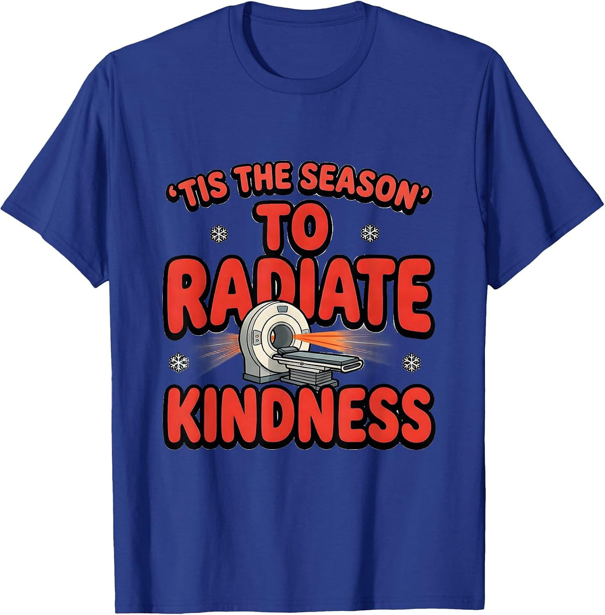 'Tis The Season To Radiate Kindness Cartoon Radiation T-Shirt - Royal Blue