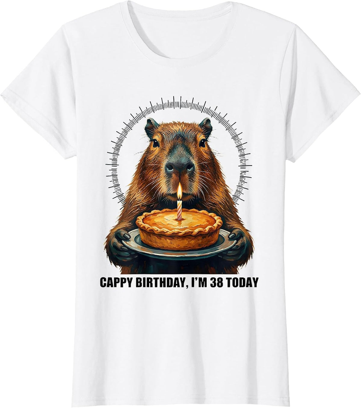 Cappy Birthday I'm 38 Today Funny Capybara Birthday Kawaii T-Shirt - White
