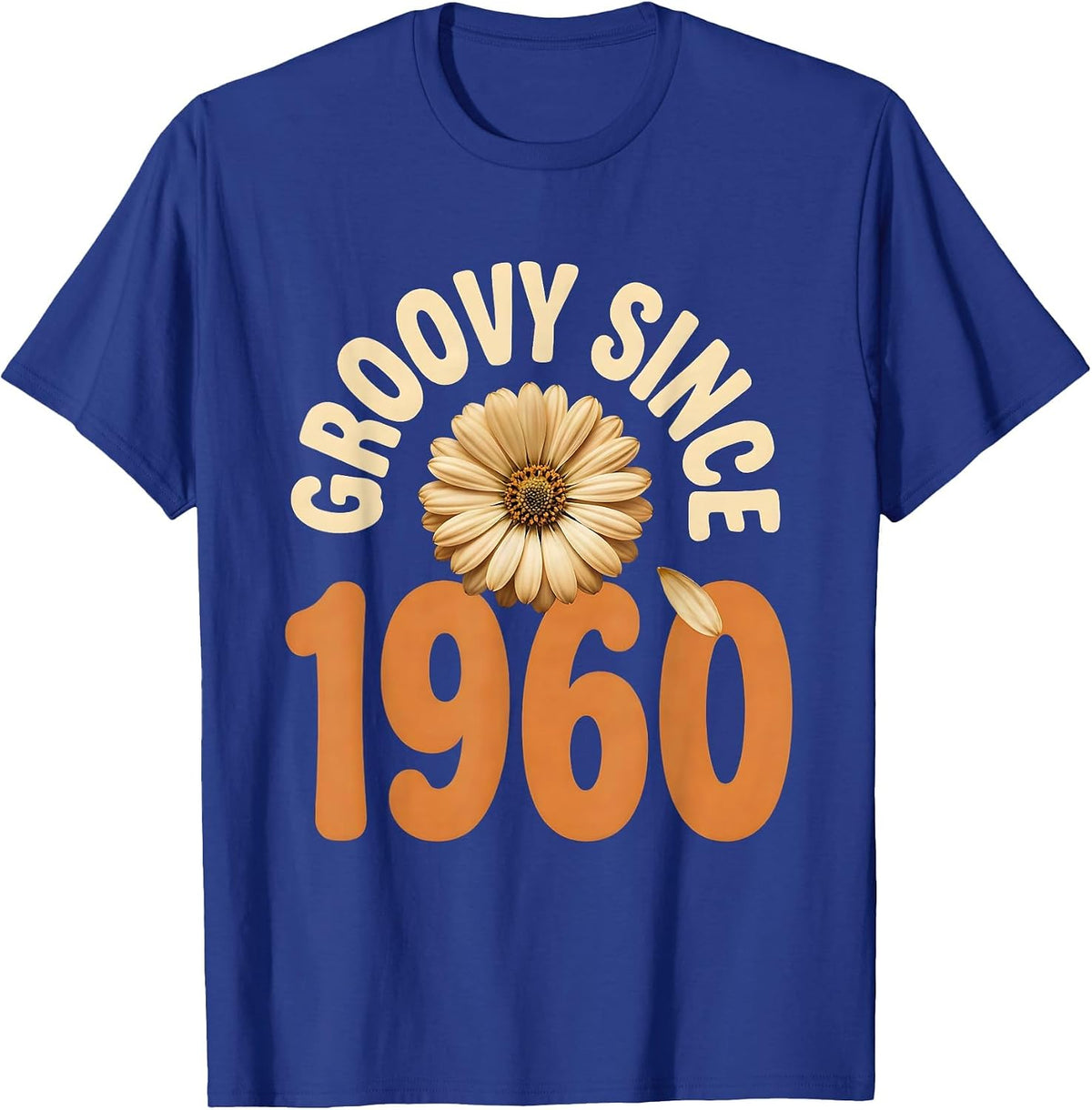 Groovy Since 1960 Retro Floral Hippie Daisy 60th Birthday T-Shirt - Royal Blue