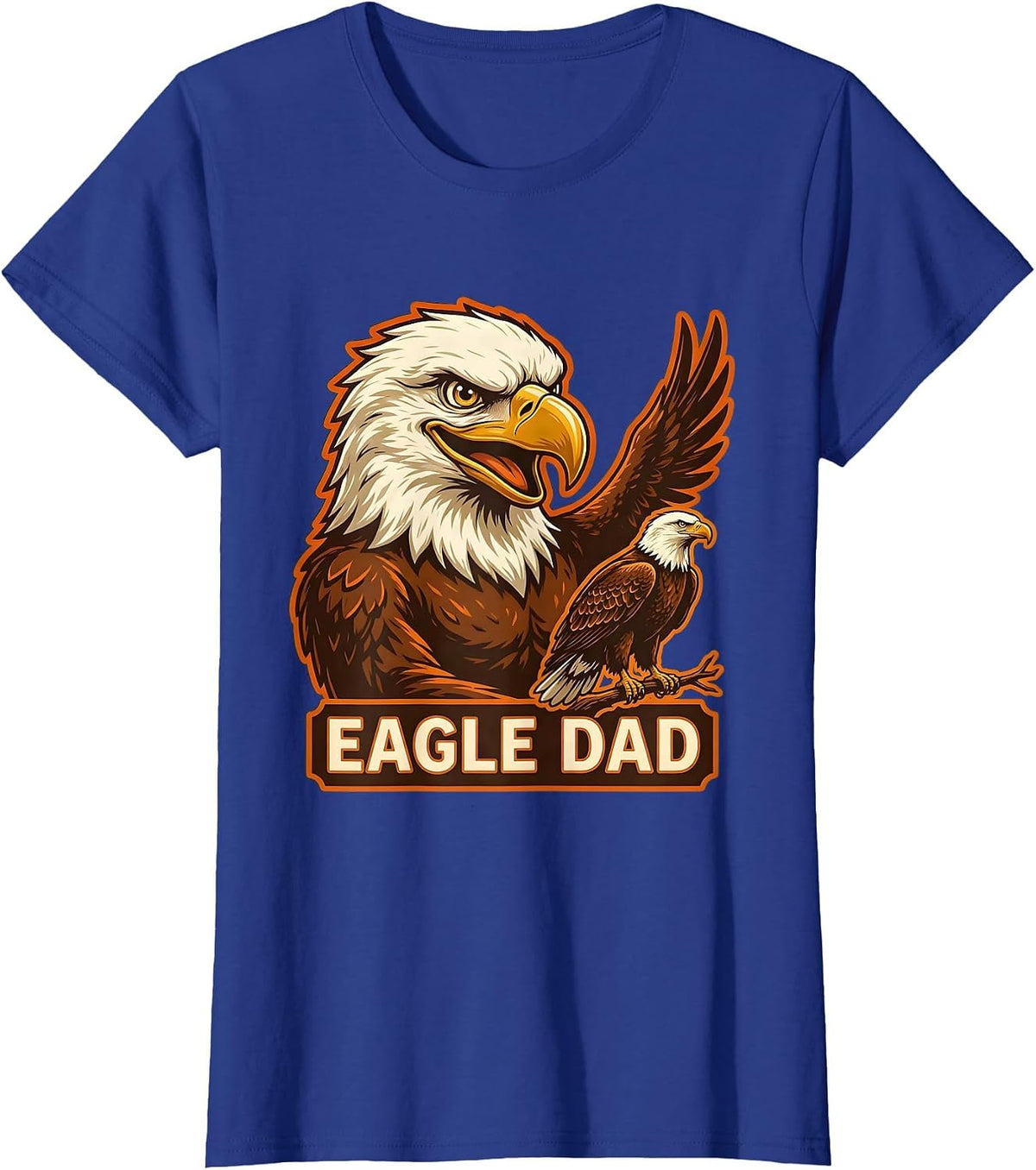 Women's Eagle Dad Retro Advertising Mascot Wildlife Lover Pride Kids T-Shirt - Royal Blue
