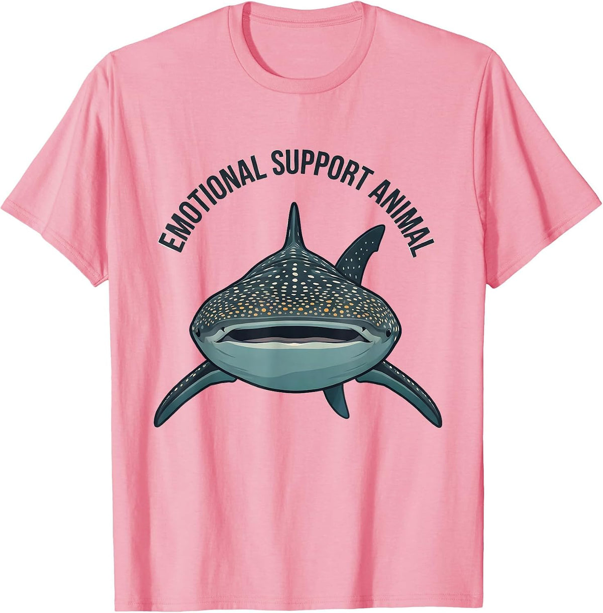 Men's Emotional Support Animal Funny Whale Shark Ocean Wildlife T-Shirt - Pink