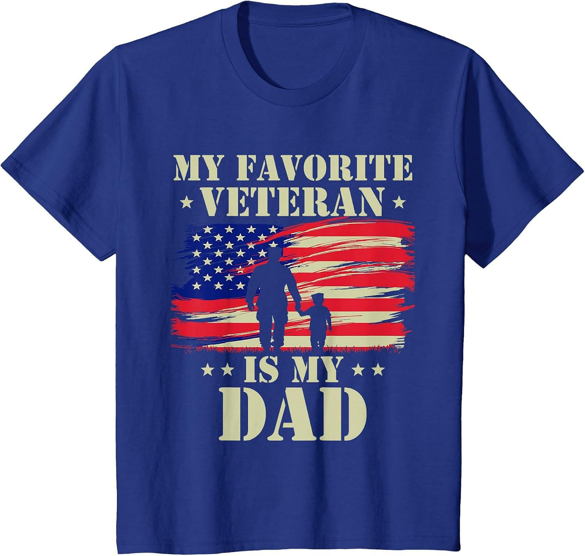 Father Veterans Day My Favorite Veteran is My Dad Proud Kids T-Shirt - Royal Blue