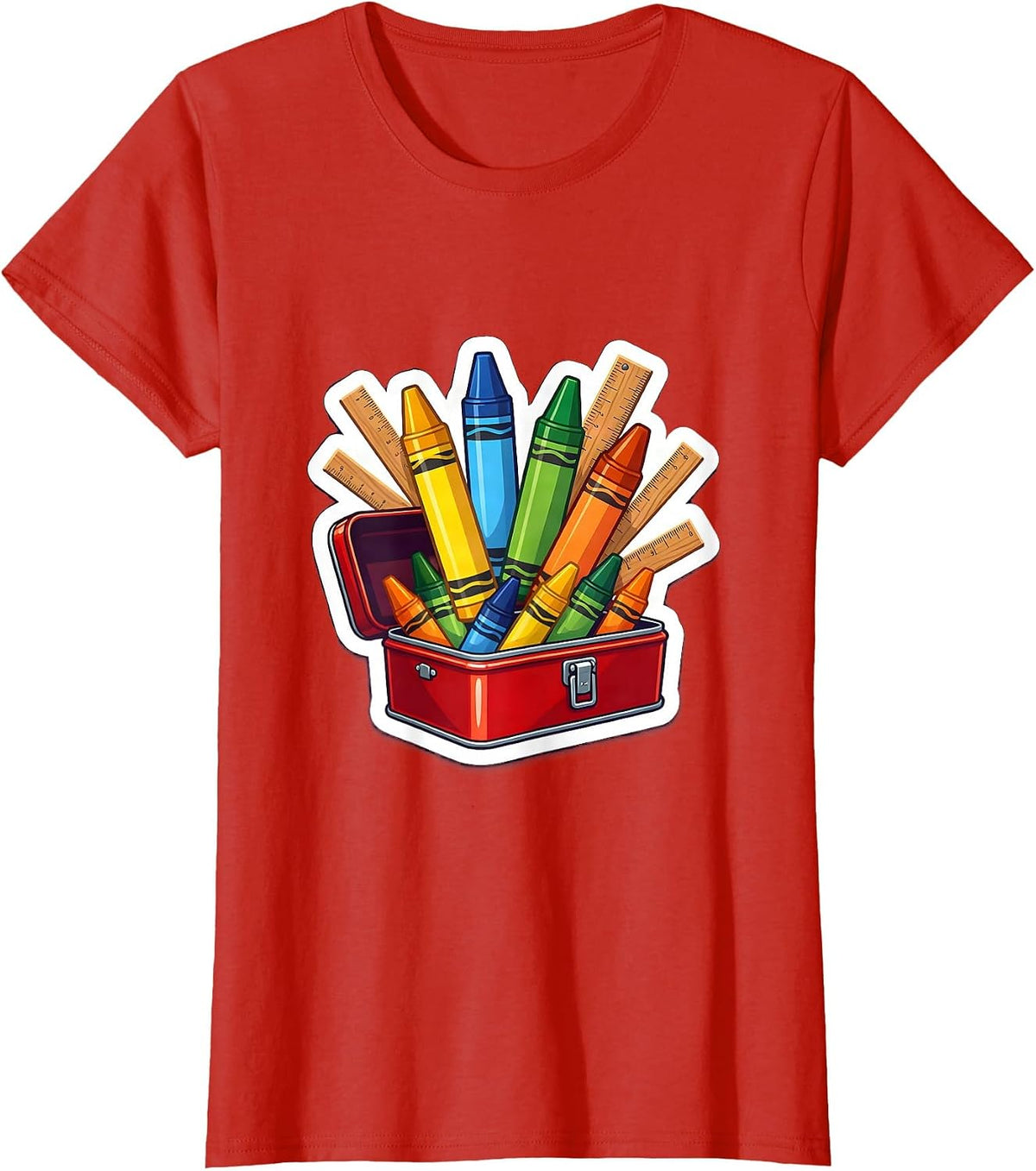 Special Education Toolbox Crayon Ruler Graphic T-Shirt - Red
