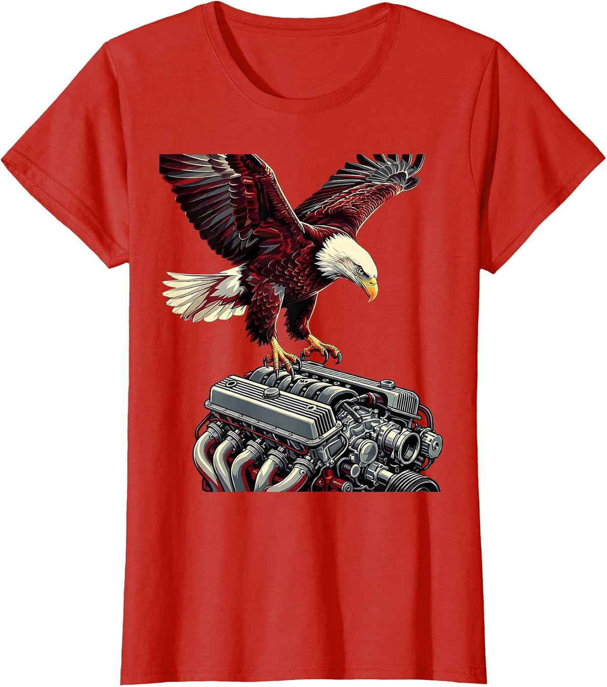Valley Forge Automotive Bald Eagle Engine Dive T-Shirt - Red