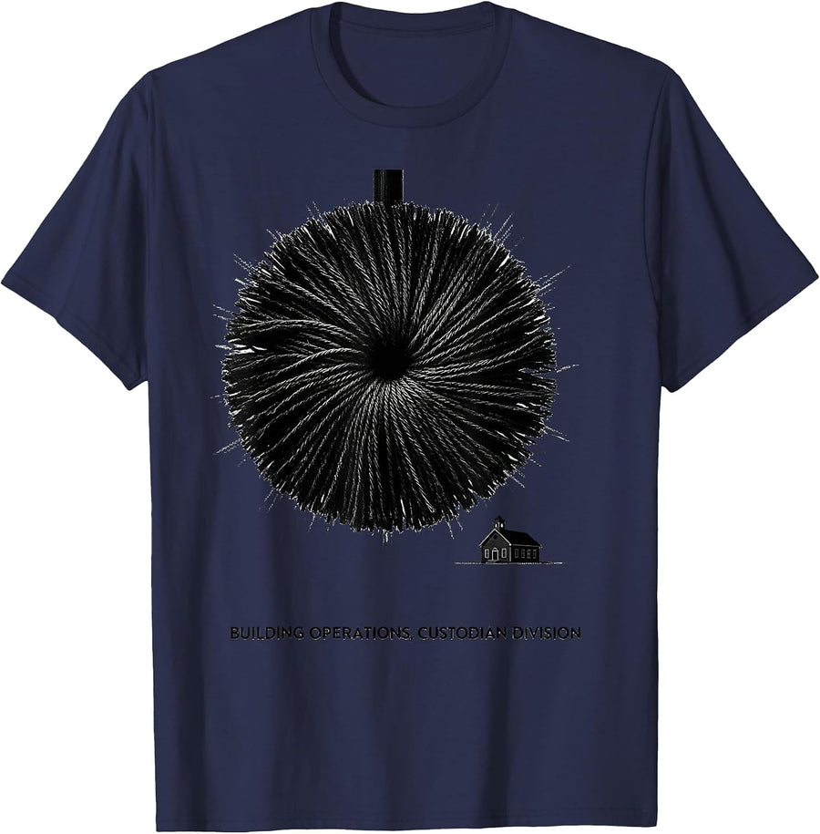 Building Operations Custodian Division Funny School T-Shirt - Navy Blue