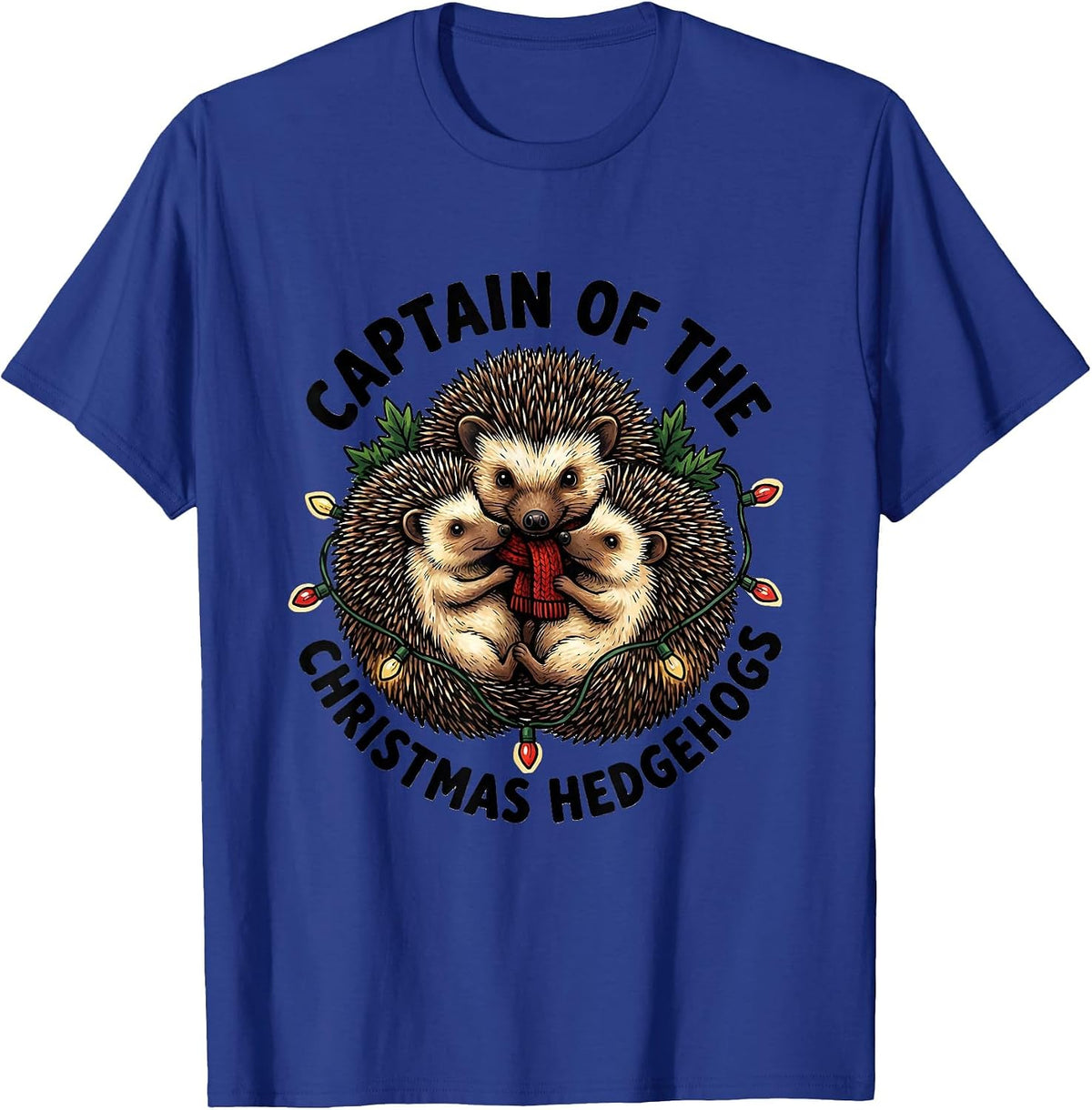 Captain Of The Christmas Hedgehogs Cute Hedgehog Lover T-Shirt - Royal Blue