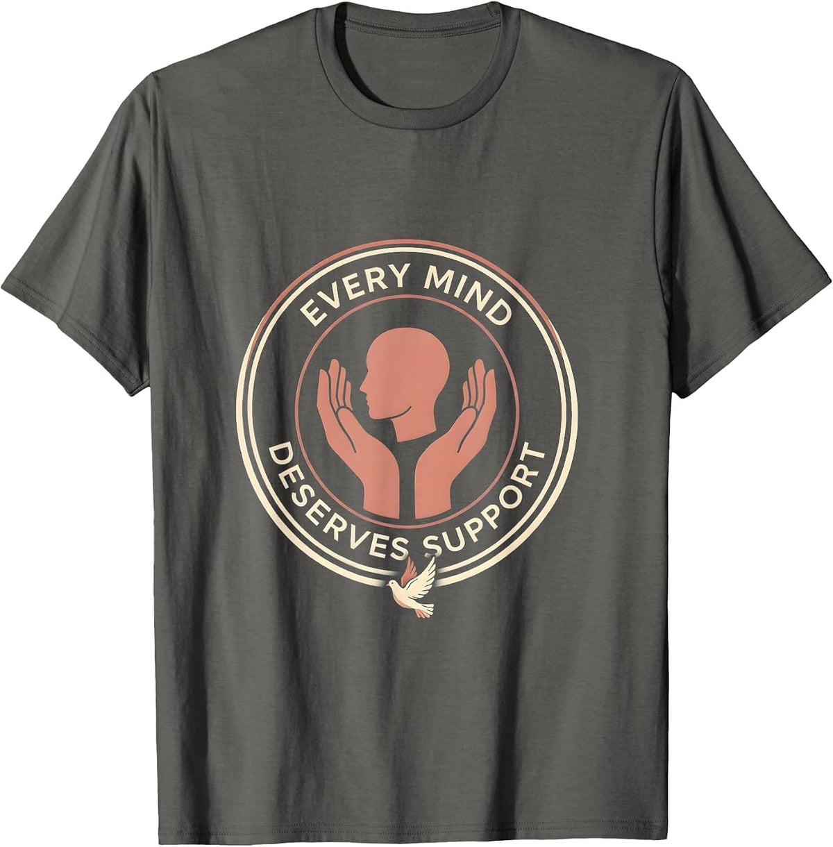 Every Mind Deserves Support School Psychologist T-Shirt - Asphalt Grey