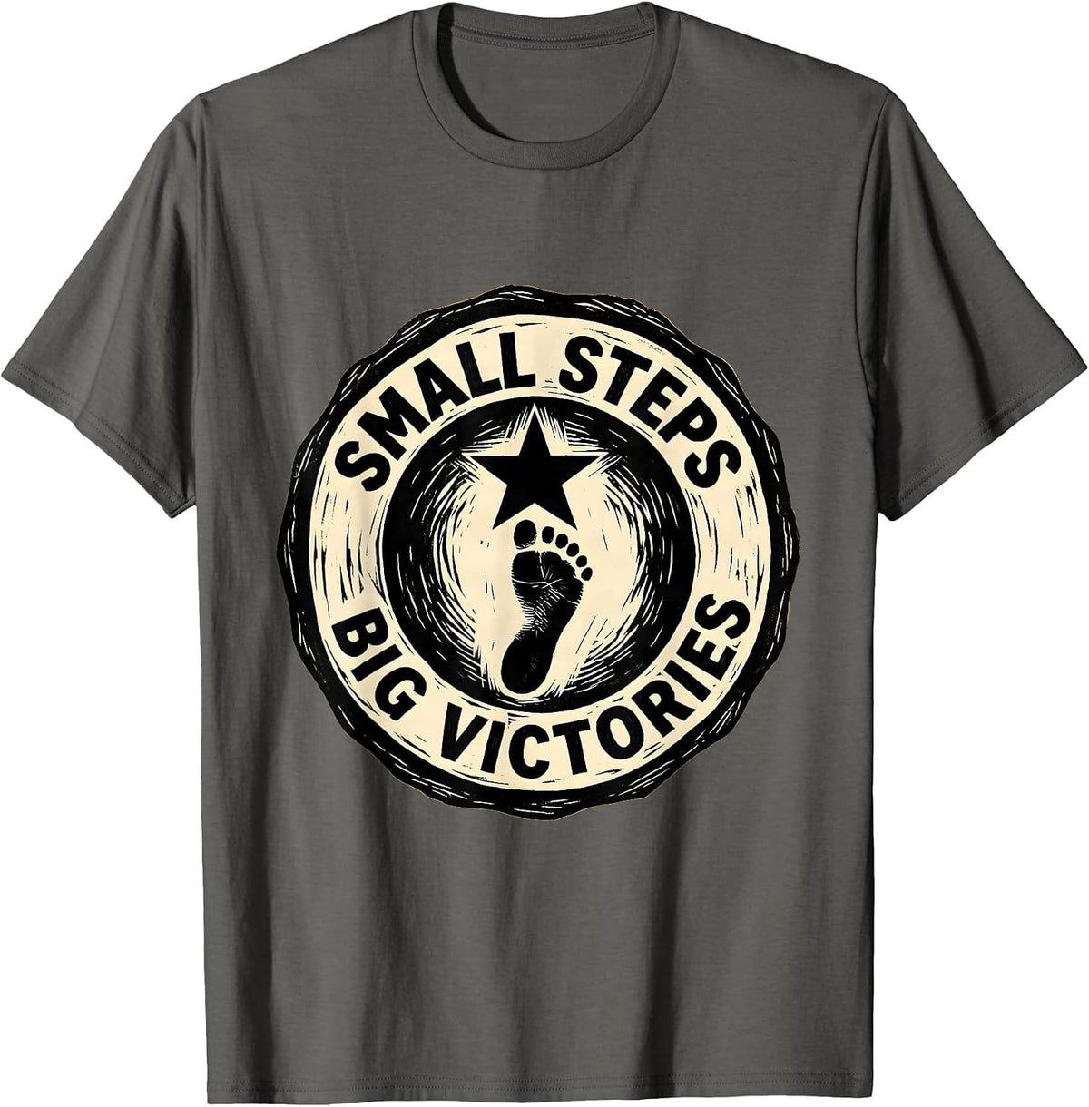 Small Steps Big Victories Special Education Design T-Shirt - Asphalt Grey