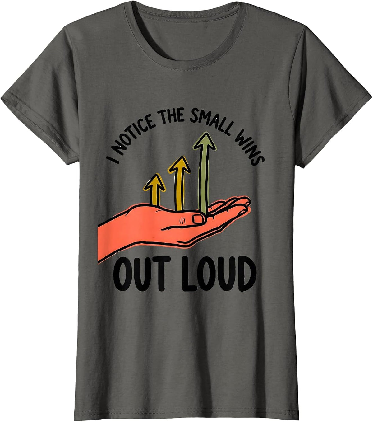Women's I Notice The Small Wins Out Loud Special Education Teacher T-Shirt - Asphalt Grey