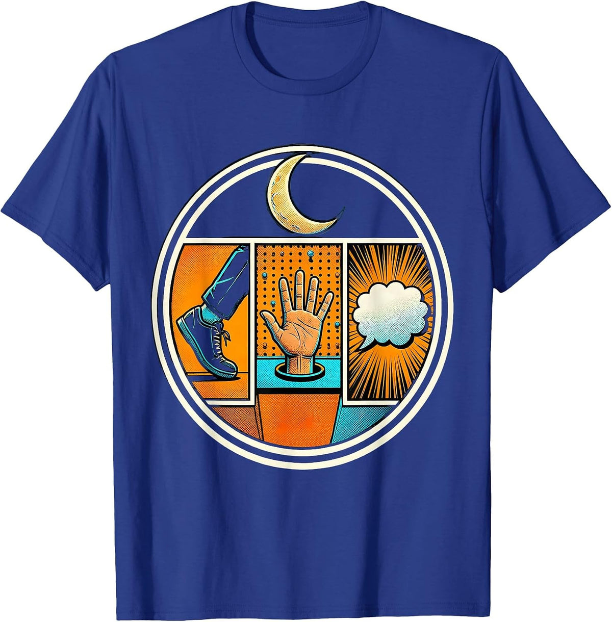 Sealed Comic Badge Pop Art Physical Therapist Halloween T-Shirt - Royal Blue