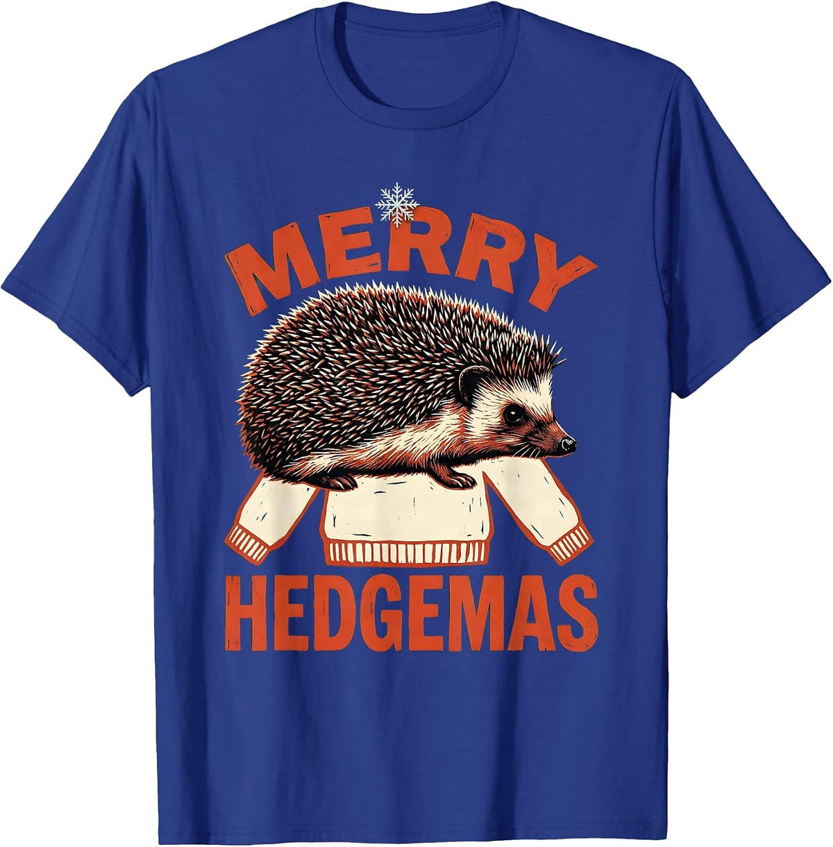 Men's Merry Hedgemas Cute Hedgehog Christmas Humor Novelty Gift T-Shirt - Royal Blue