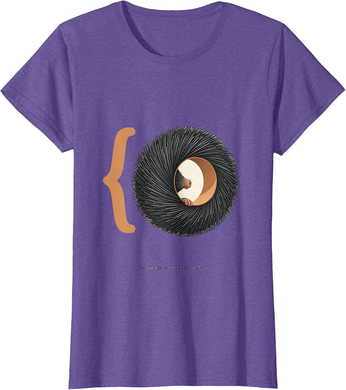 Women's Closed For Now, Open Later Cute Hedgehog Humor Animal Lover T-Shirt - Purple Heather