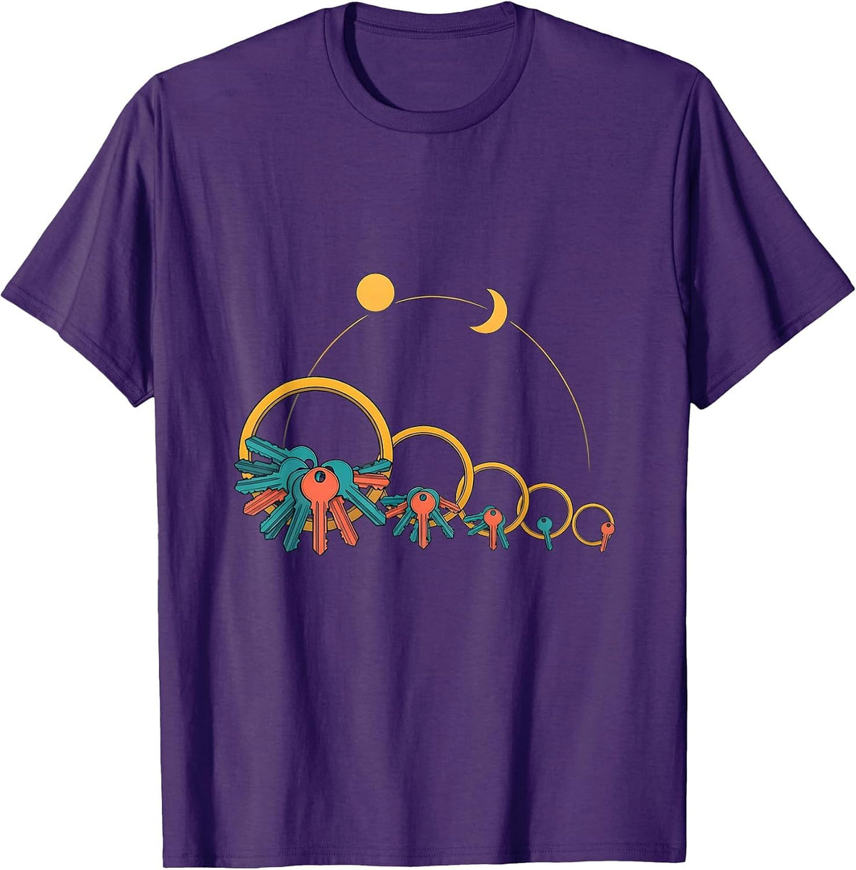 School Custodian Keys Funny Appreciation Crew T-Shirt - Purple