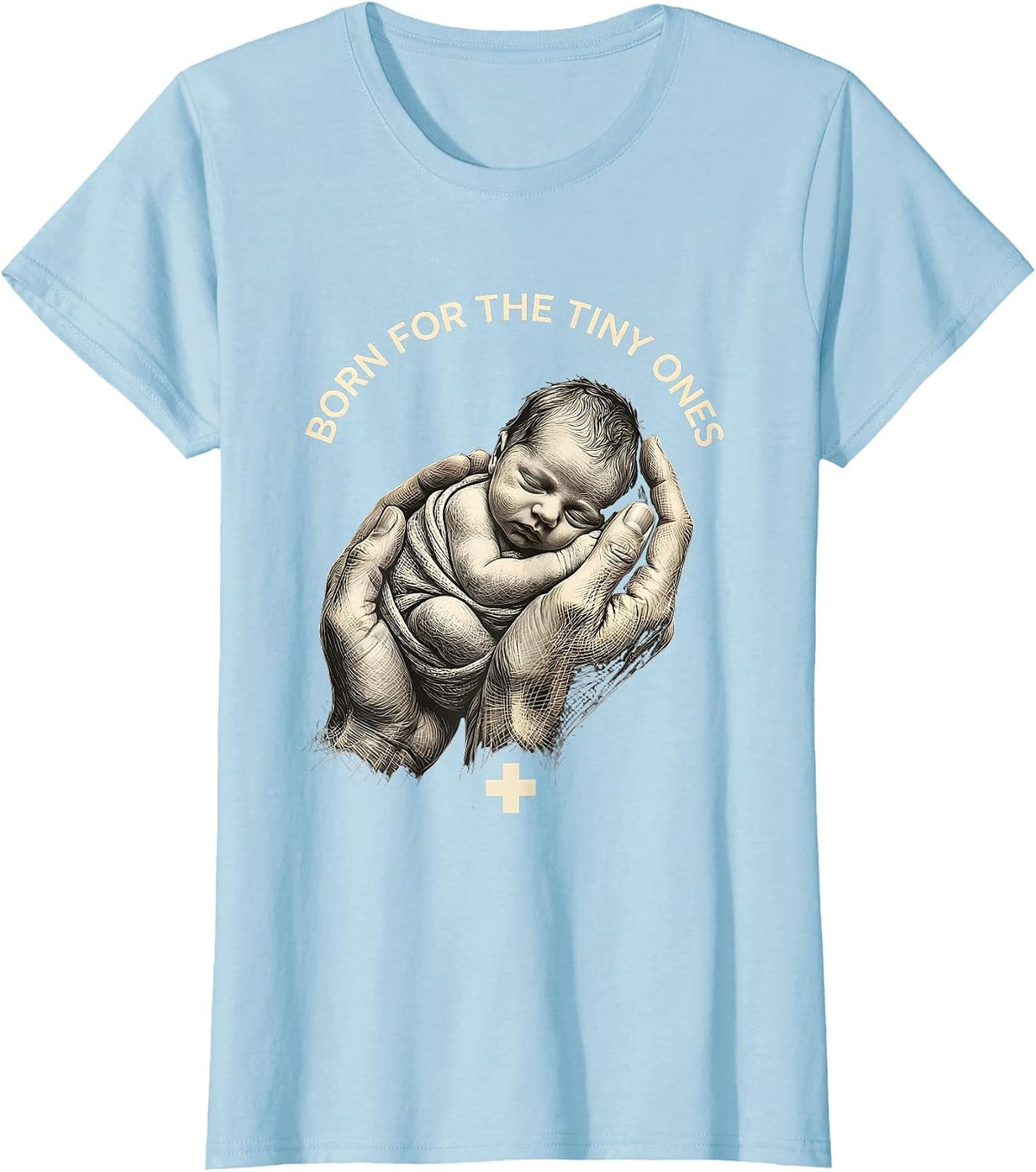 Women's Born for the Tiny Ones Pediatric Nurse Design T-Shirt - Baby Blue
