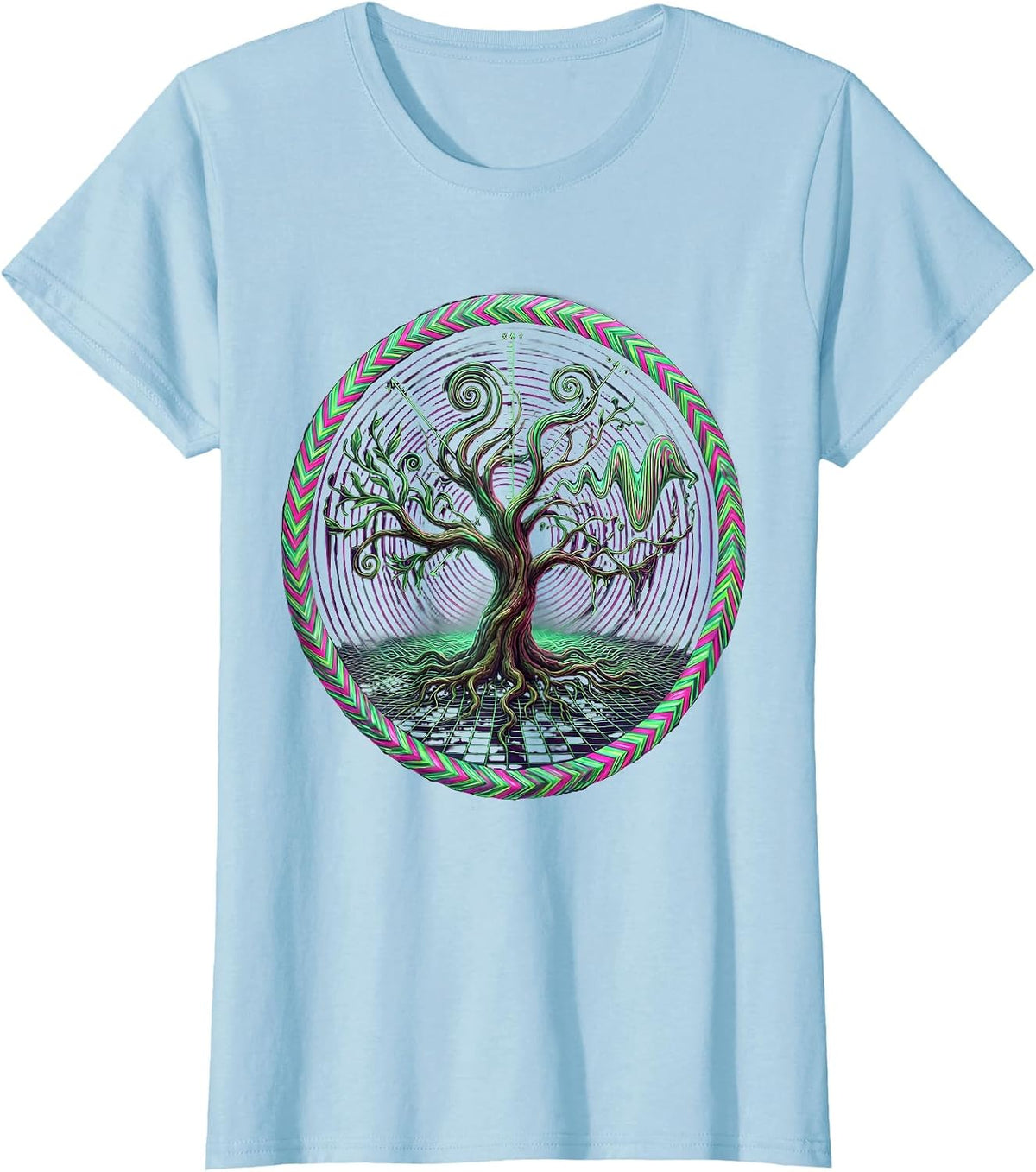 Math Teacher Tree Graph Axes Illustration T-Shirt - Baby Blue
