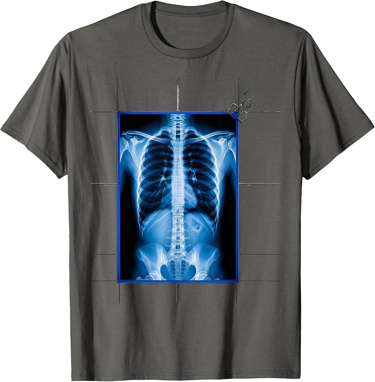 Radiographic Ribcage Swiss International Radiology Tech T-Shirt - Asphalt Grey