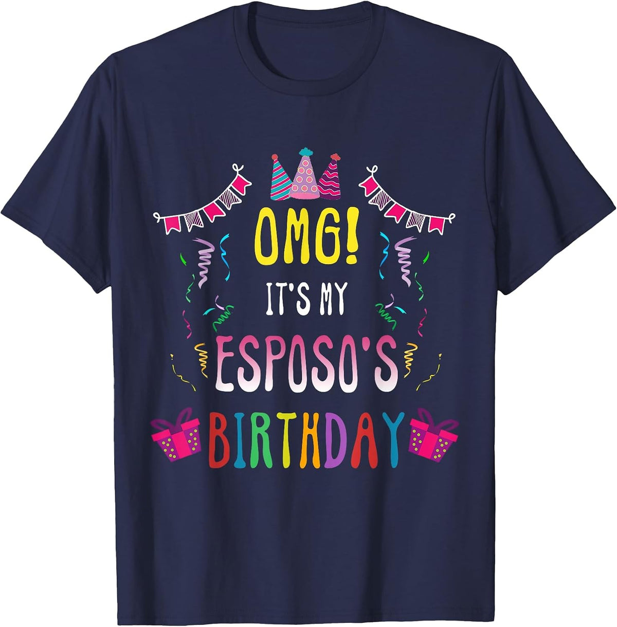 Happy Birthday Esposo T-Shirt - Navy Blue
