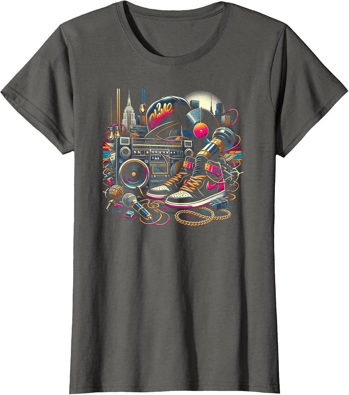 Hiphop Vibe | Cool Graphic Tee | Men Women S - 6XL Graphic T-Shirt - Asphalt Grey