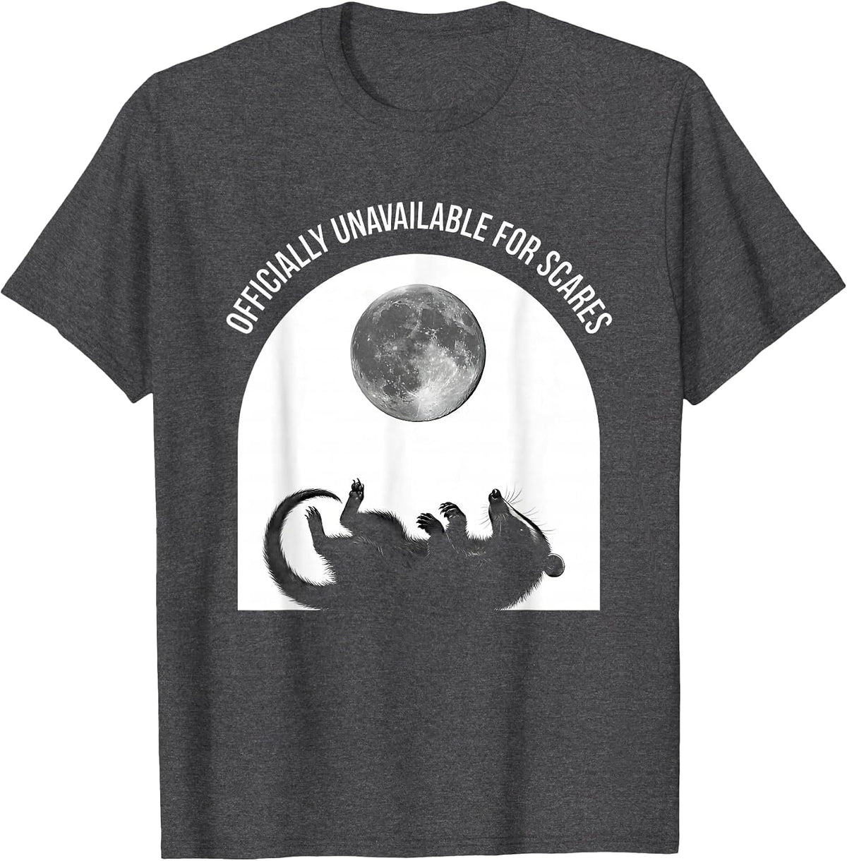 Officially Unavailable For Scares Vintage Opossum Halloween T-Shirt - Dark Heather Grey