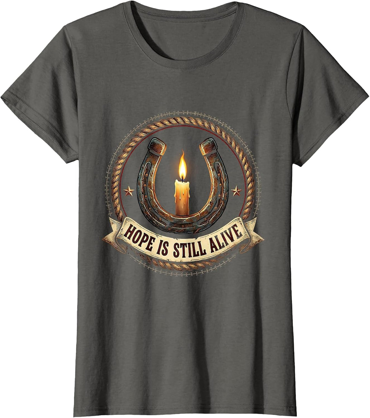 Women's Hope Is Still Alive Suicide Awareness Design T-Shirt - Asphalt Grey