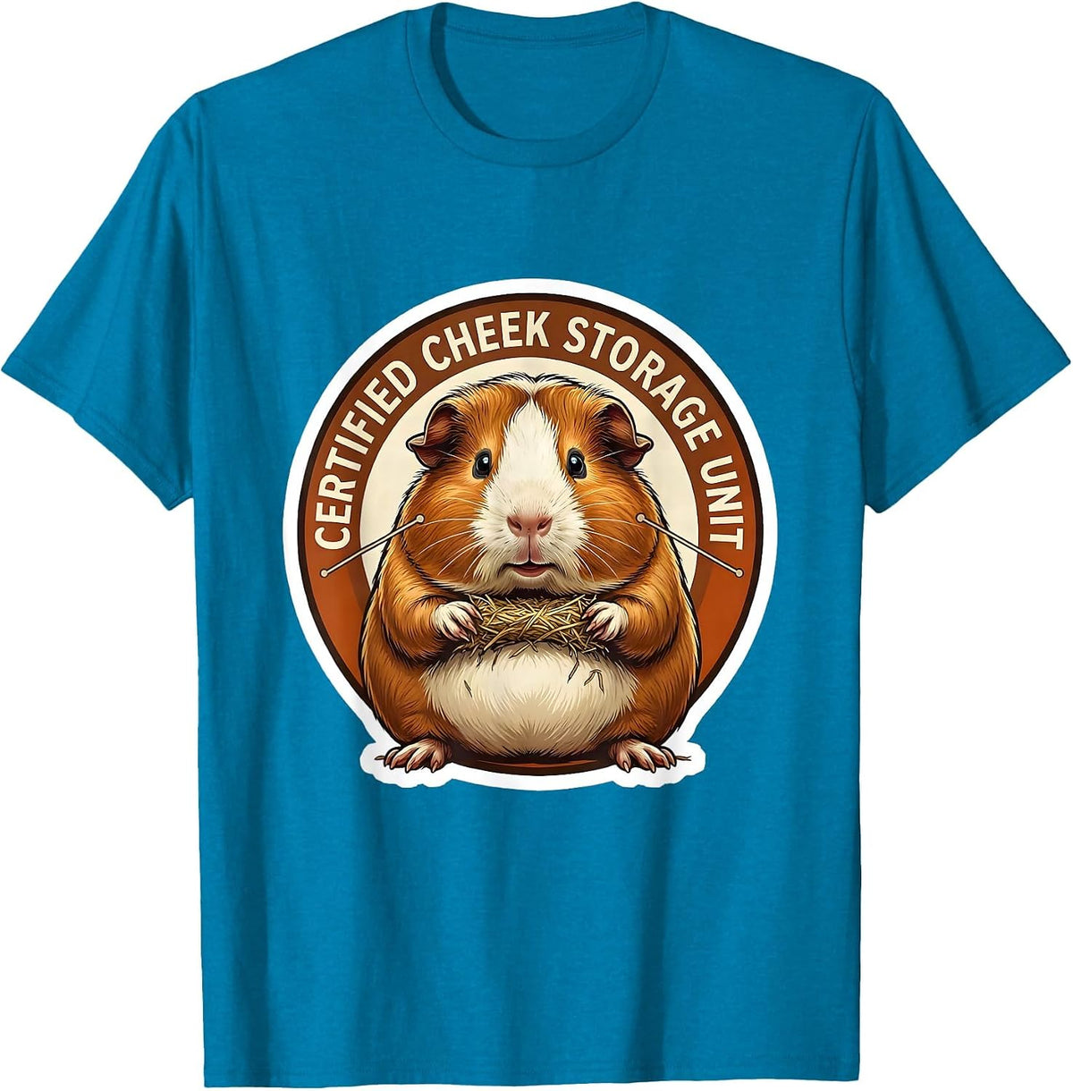 Certified Cheek Storage Unit Funny Guinea Pig Lover Cavy T-Shirt - Sapphire Blue