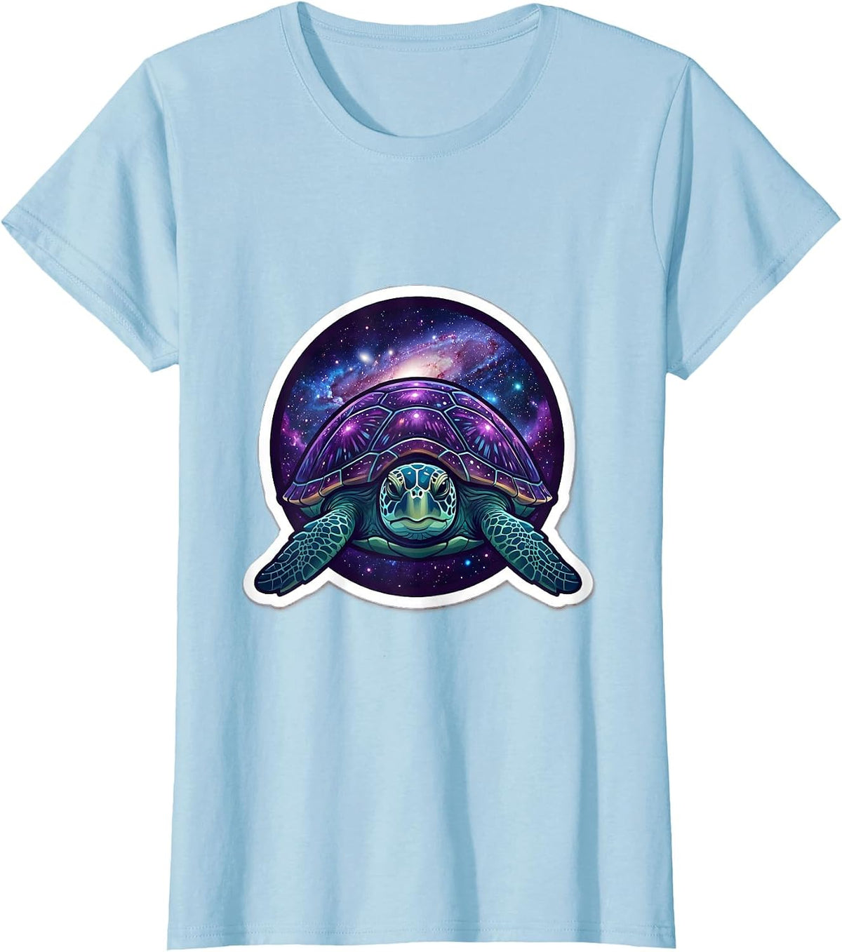 Cosmic Turtle Galaxy Shell Nature Space Art T-Shirt - Baby Blue
