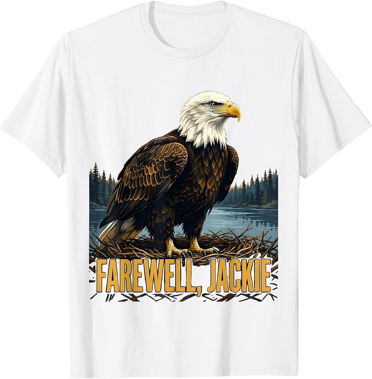 Men's Farewell, Jackie Vintage Eagle Memorial Big Bear Lake T-Shirt - White