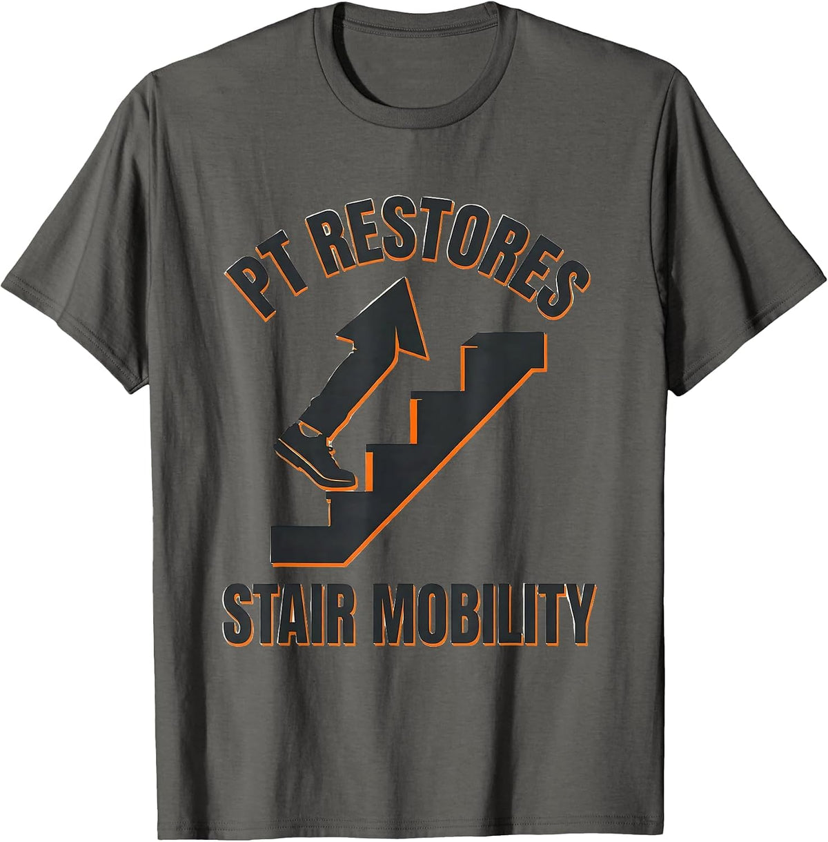 Men's PT Restores Stair Mobility Stencil Graphic Physical T-Shirt - Asphalt Grey
