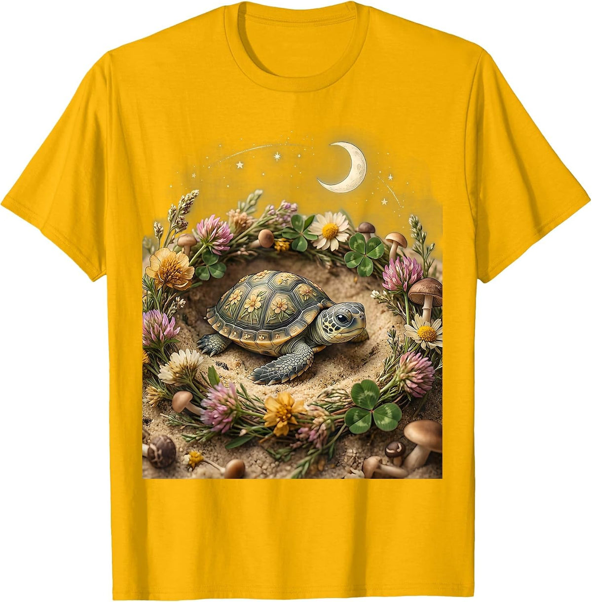 Men's Baby Sea Turtle Pregnancy Announcement Design T-Shirt - Golden Yellow