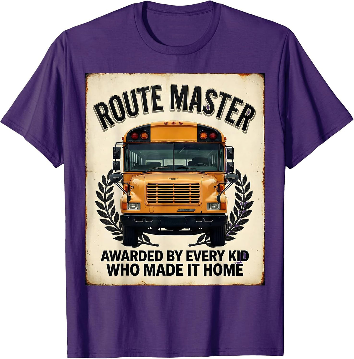 Route Master, Awarded By Every Kid Who Made It Home Vintage T-Shirt - Purple