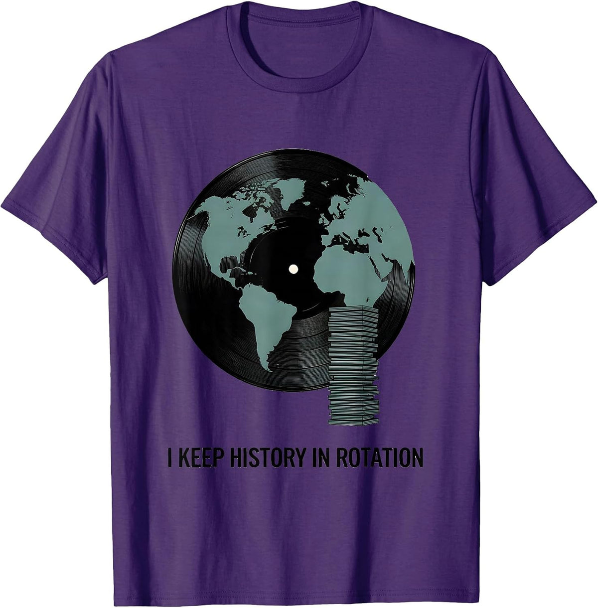 I Keep History In Rotation Funny History Teacher Subject T-Shirt - Purple