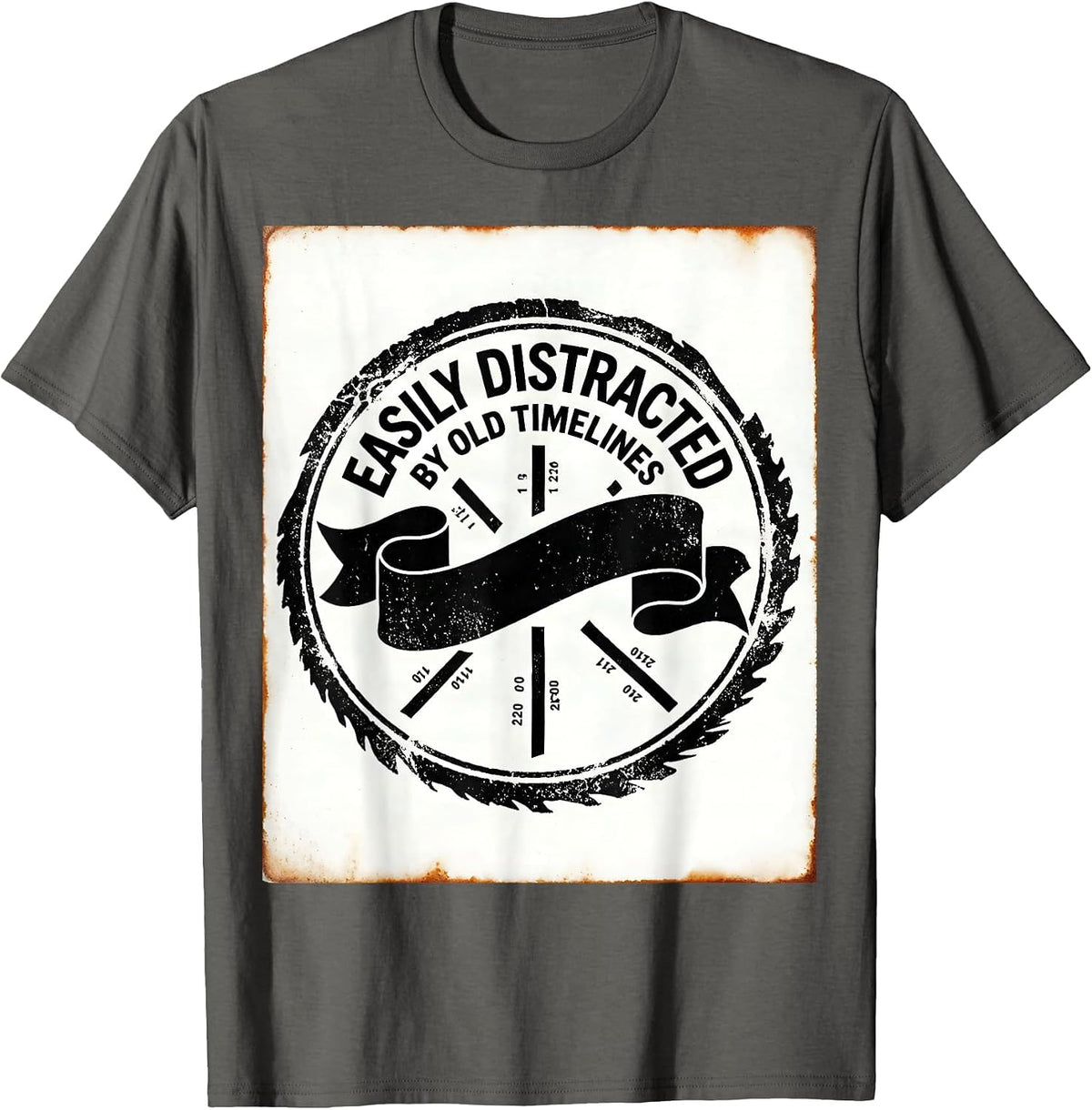 Easily Distracted By Old Timelines Funny History Teacher T-Shirt - Asphalt Grey