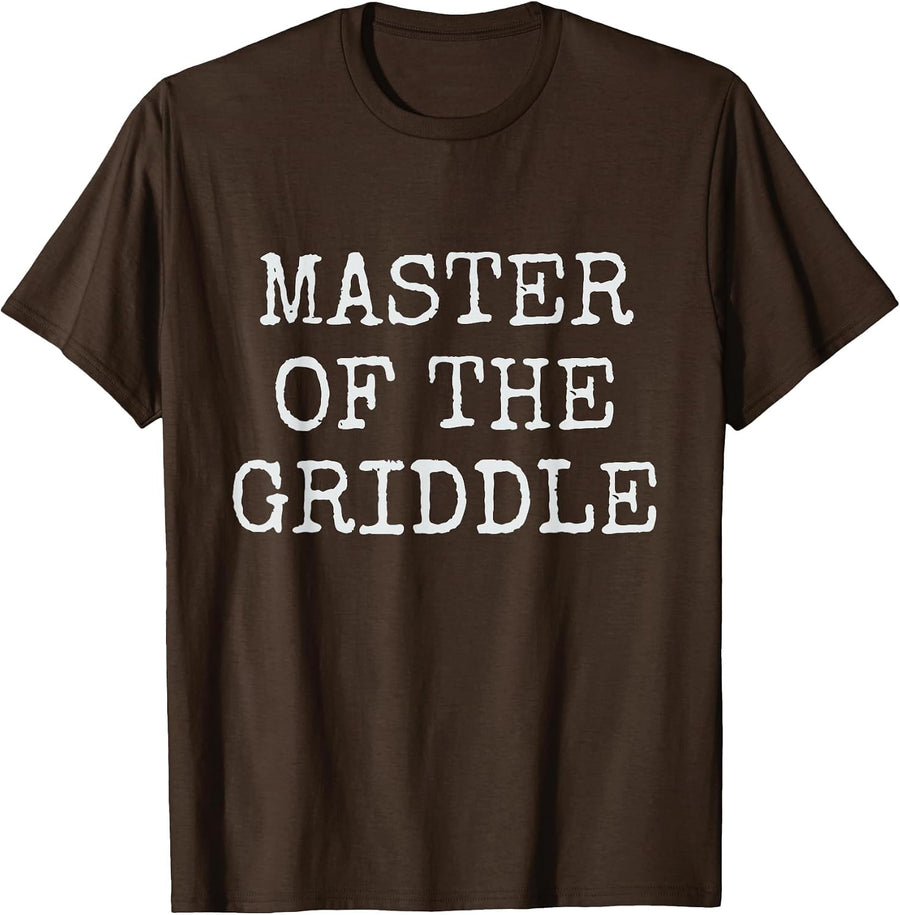 Master of The Griddle Backyard Flat Top Cooking T-Shirt - Brown