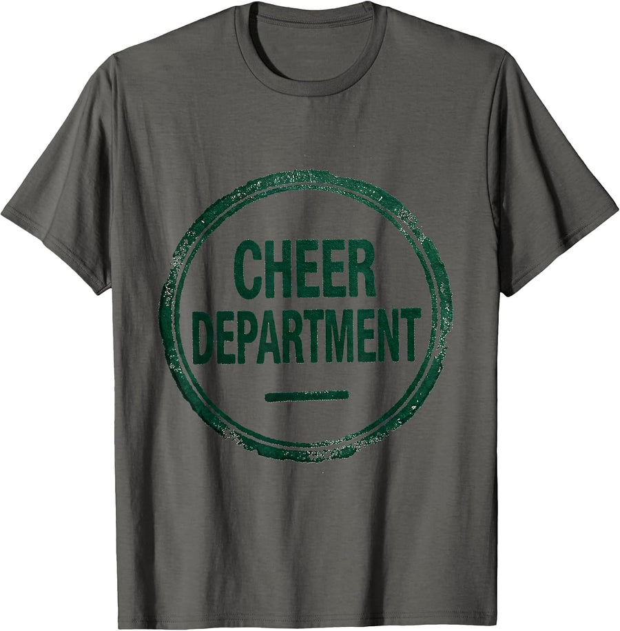 Cheer Department Rubber Stamp Couple Matching Christmas T-Shirt - Asphalt Grey