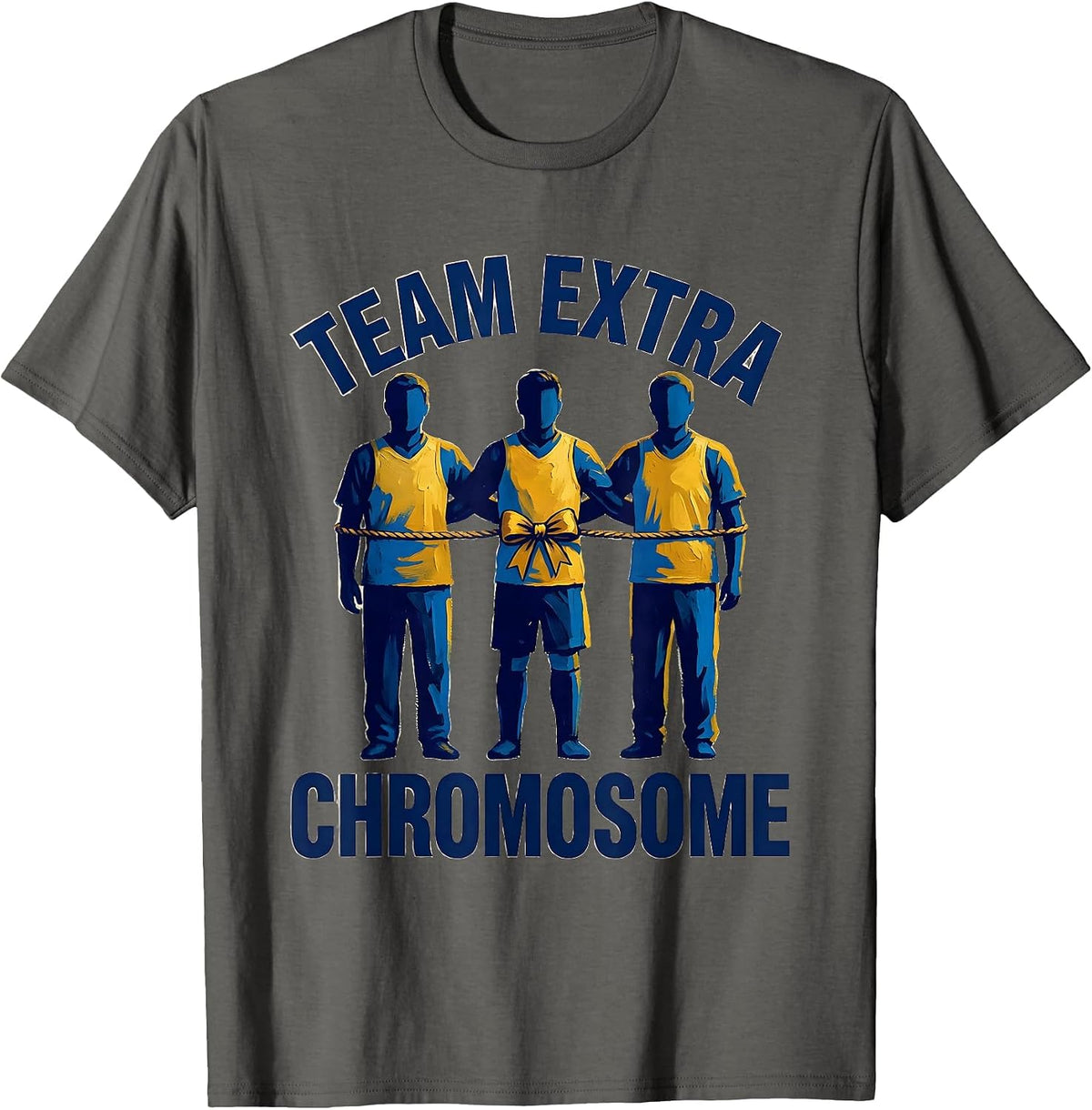 Team Extra Chromosome Uplifting Humor Down Syndrome Pride T-Shirt - Asphalt Grey