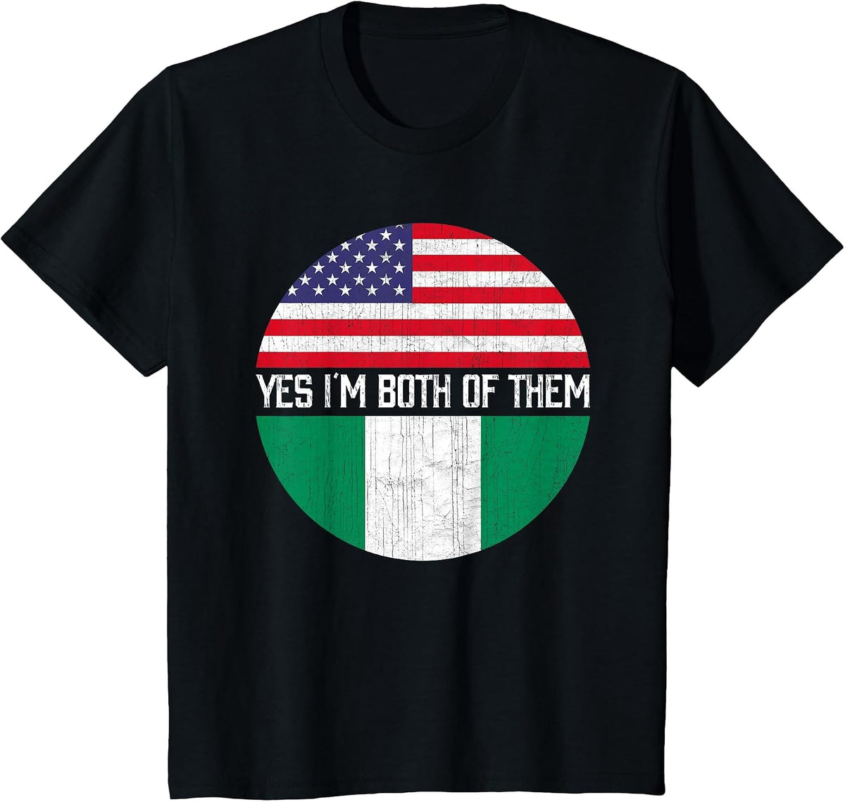 Half American Half Nigerian USA Flag Family Heritage T-Shirt - Black