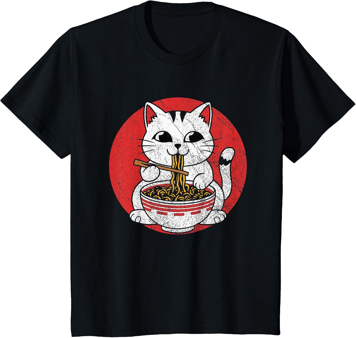Ramen Cat T-Shirt - Black