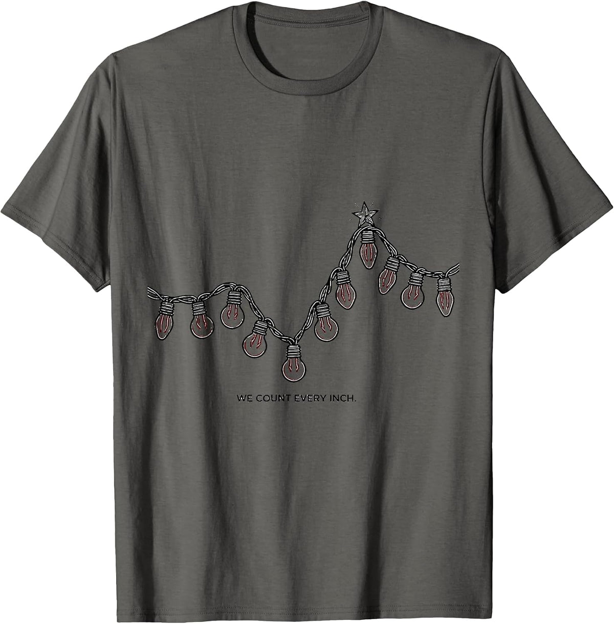 We Count Every Inch Line Art Special Education Teacher T-Shirt - Asphalt Grey