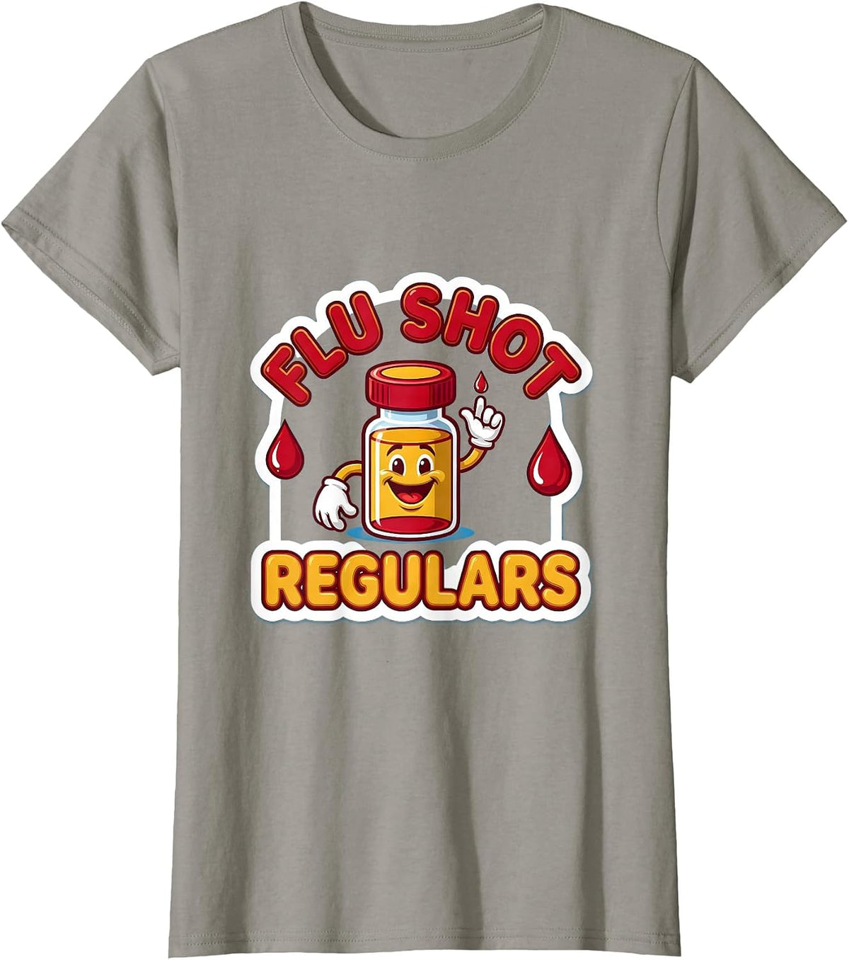 Women's Flu Shot Regulars Funny Nurse Doctor Vaccine Humor T-Shirt - Slate Grey