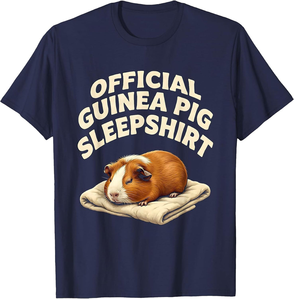 Men's Official Guinea Pig Sleepshirt Funny Pet Lover Gift T-Shirt - Navy Blue