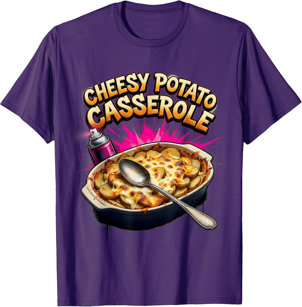 Men's Cheesy Potato Casserole Bootleg 90's Rap Rock Funny T-Shirt - Purple