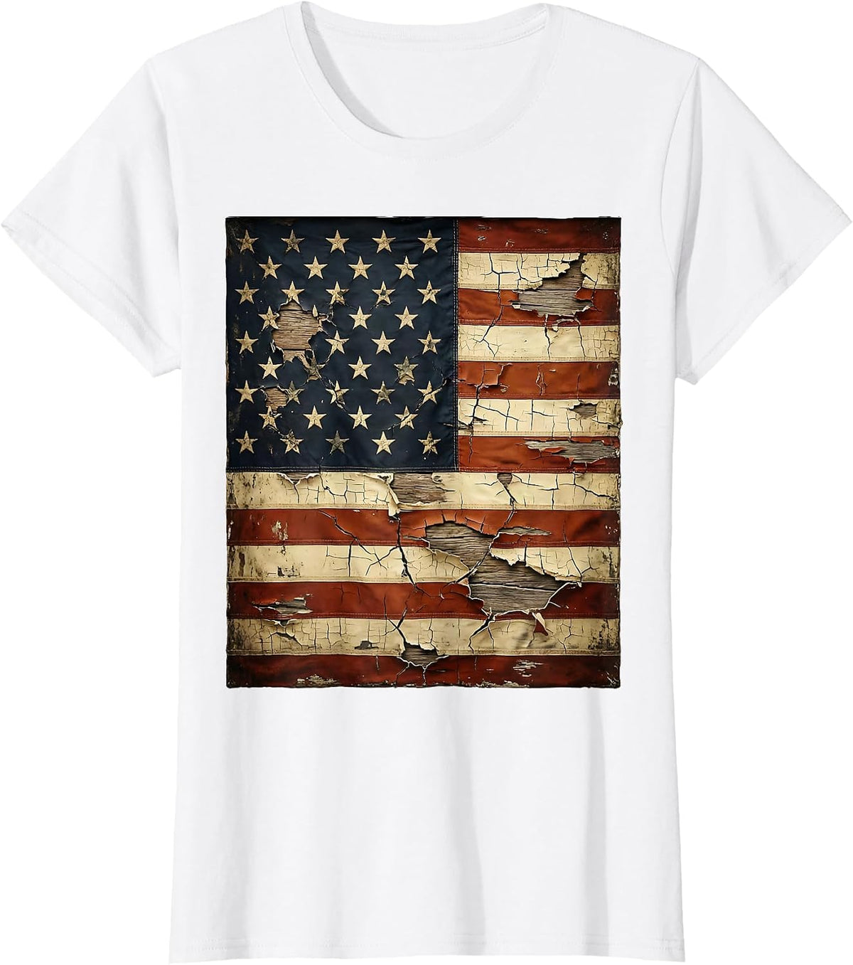 Red White and Blue Raised Fist Sparkler Fireworks T-Shirt - White