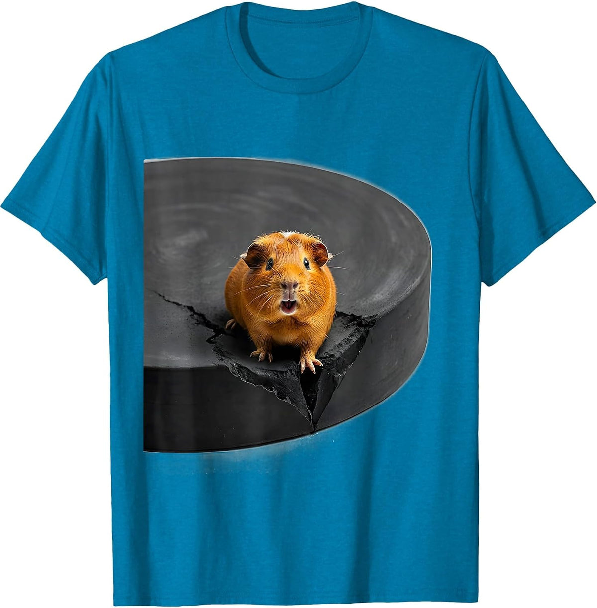 Oversized Guinea Pig Minimalist Pet Lover Humor T-Shirt - Sapphire Blue