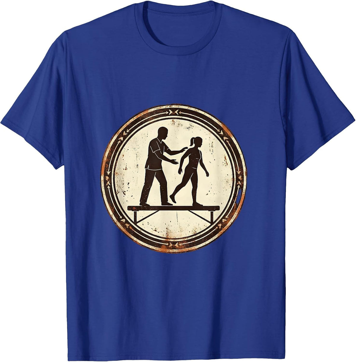 Men's Fall Prevention Physical Therapist Balance Beam T-Shirt - Royal Blue