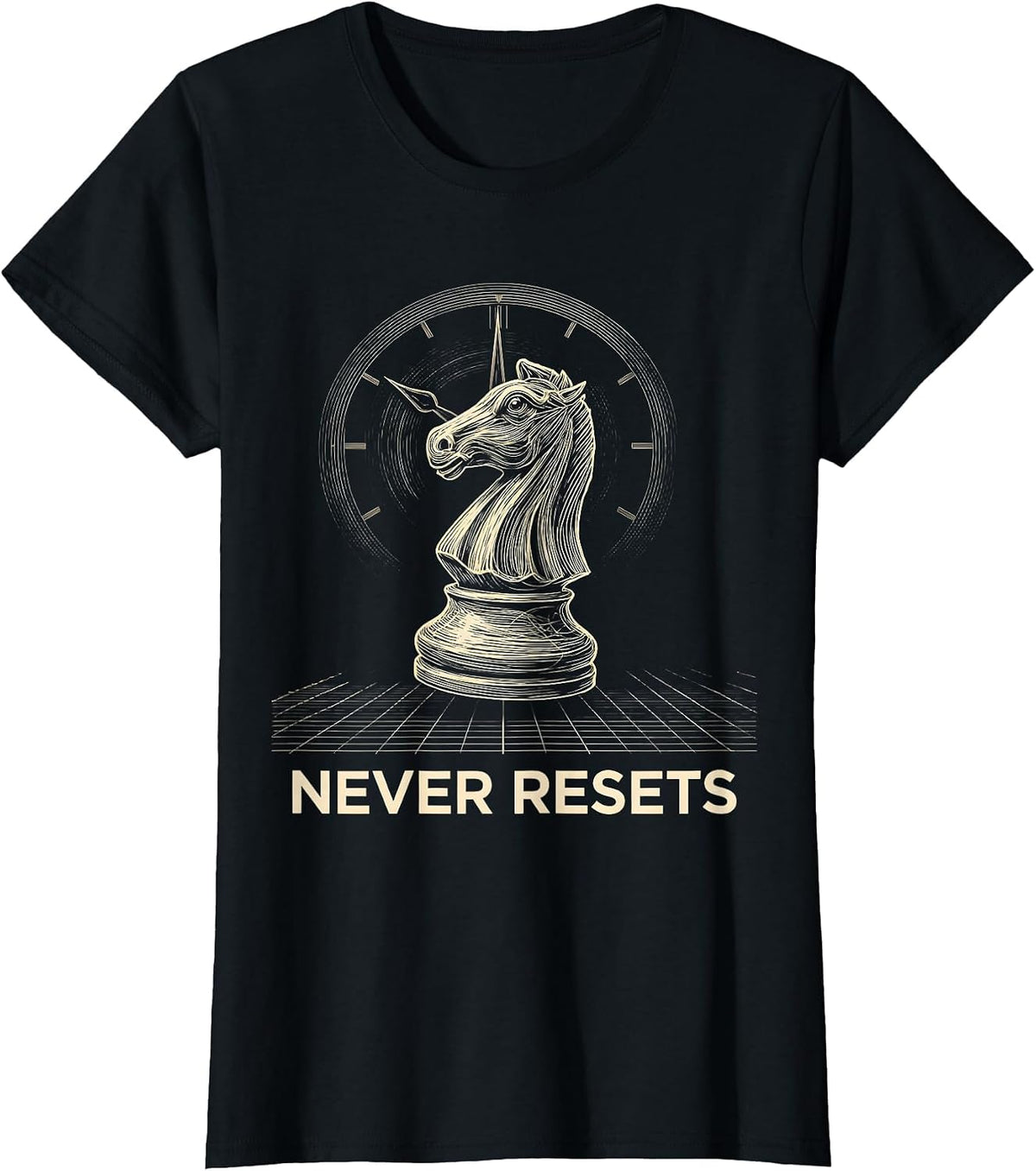 Never Resets Funny Chess Player Chess Lover Gift T-Shirt - Black