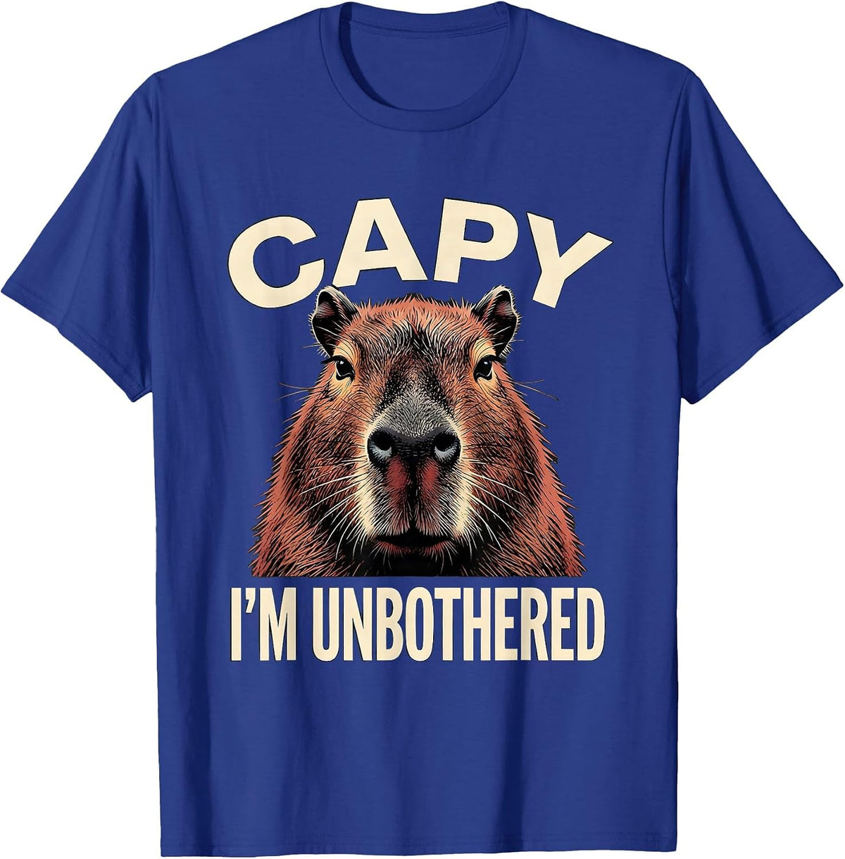 Men's capy, i'm unbothered Funny Capybara Animal Lover Meme Humor T-Shirt - Royal Blue