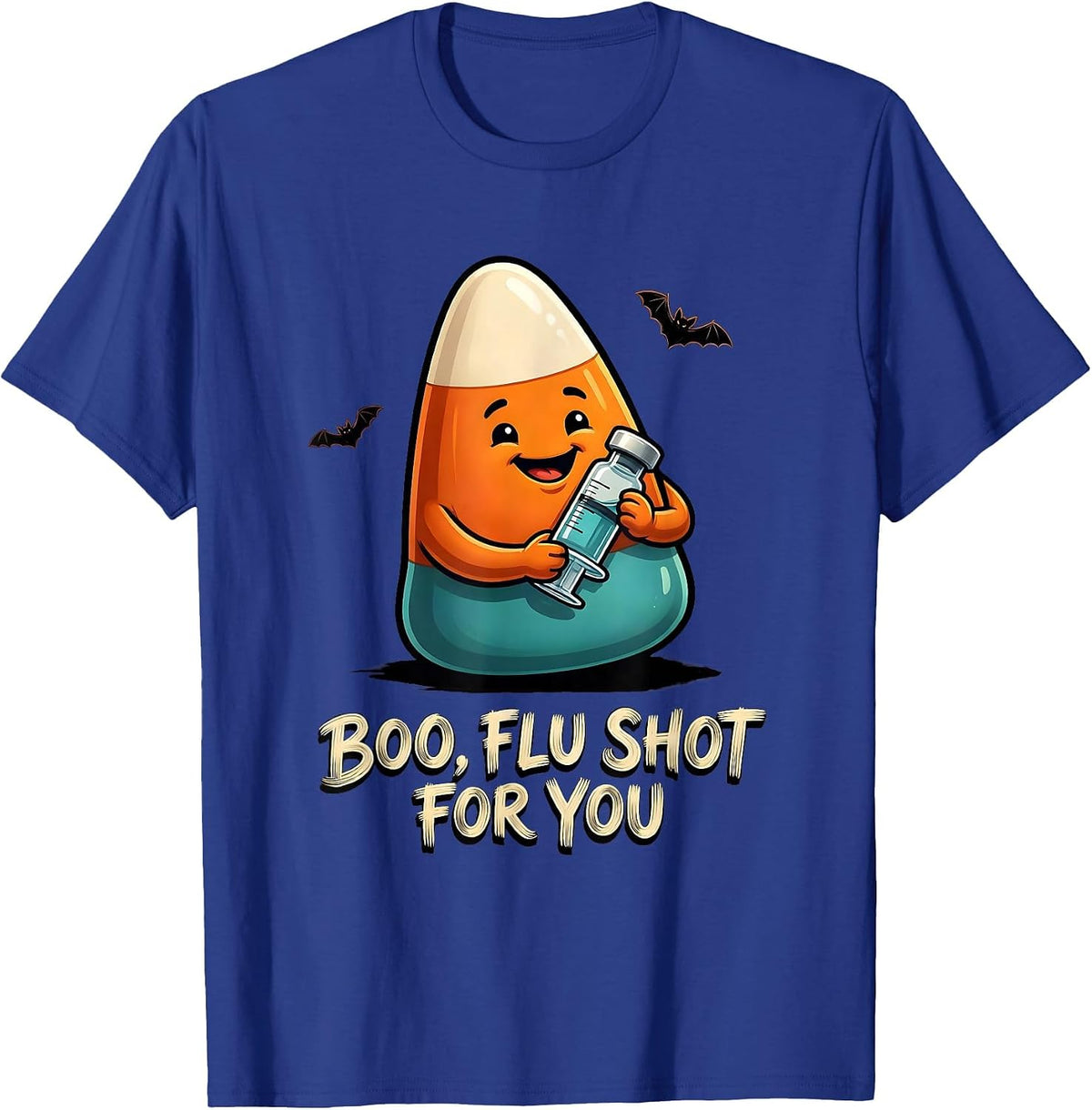 Boo Flu Shot For You Funny Nurse Halloween Healthcare Humor T-Shirt - Royal Blue